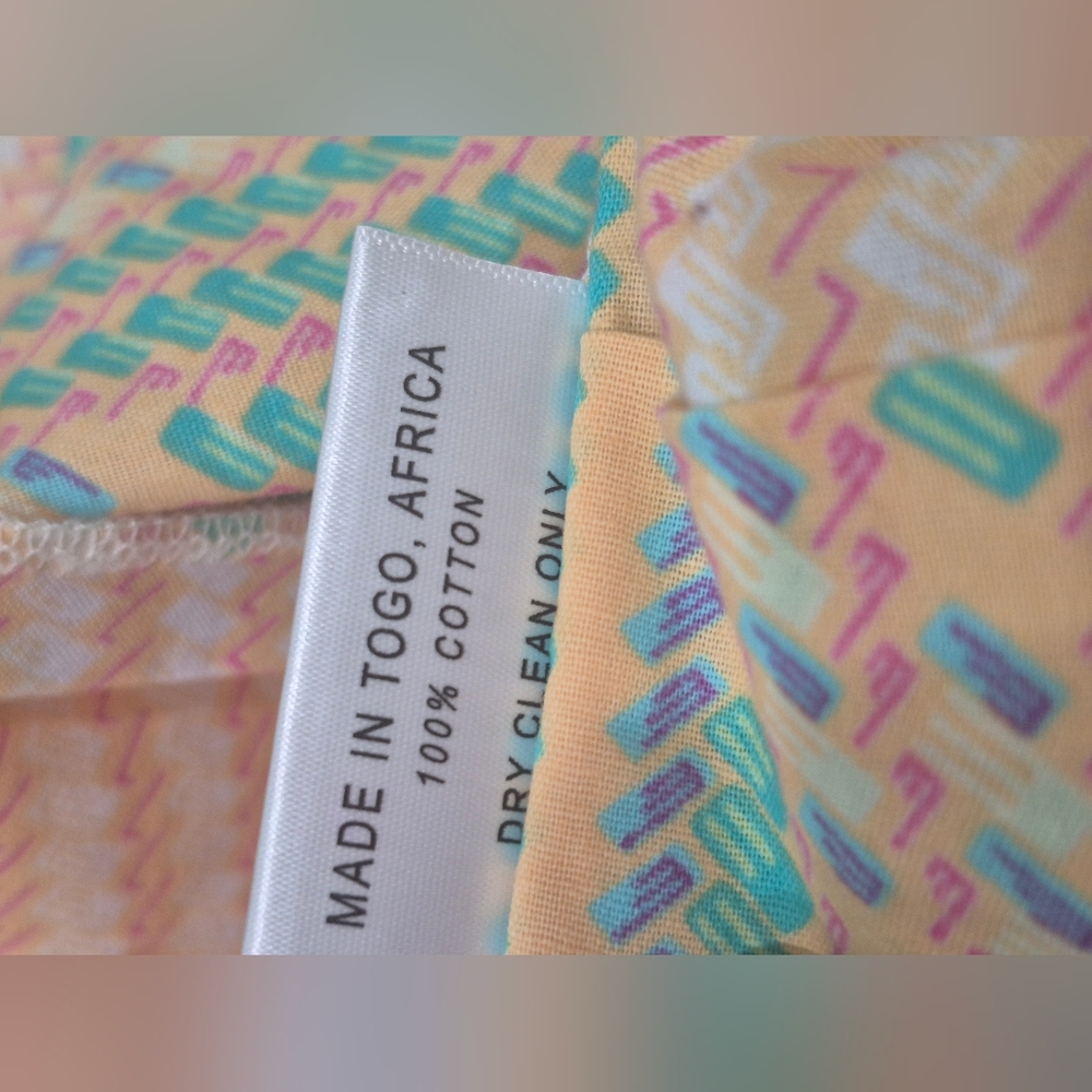 Peach and Teal Pleated Long A-line Skirt Modest Aztec Southwest Print - Picture 7 of 13